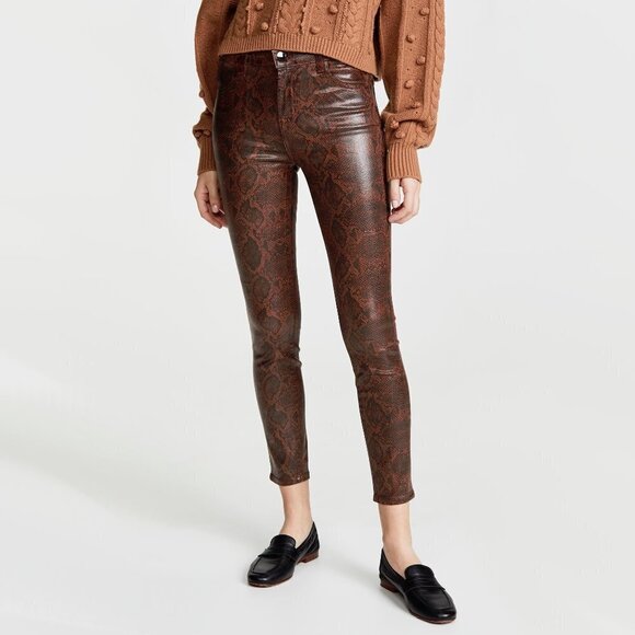 NWT J Brand brown snakeskin print high rise crop skinny jeans, 26 - Picture 4 of 16